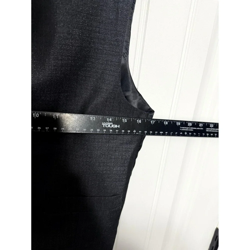 Vinci Suit Vest Mens 36S Black Charcoal Formal Five Button Adjustable Waistcoat